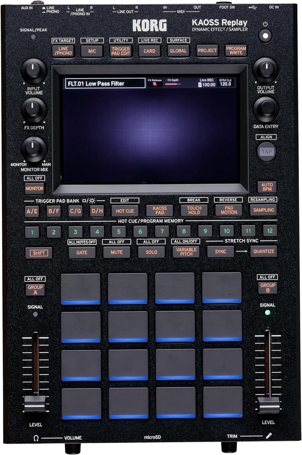 Korg KAOSSREPLAY DJ Effects Sampler Touchpad Controller