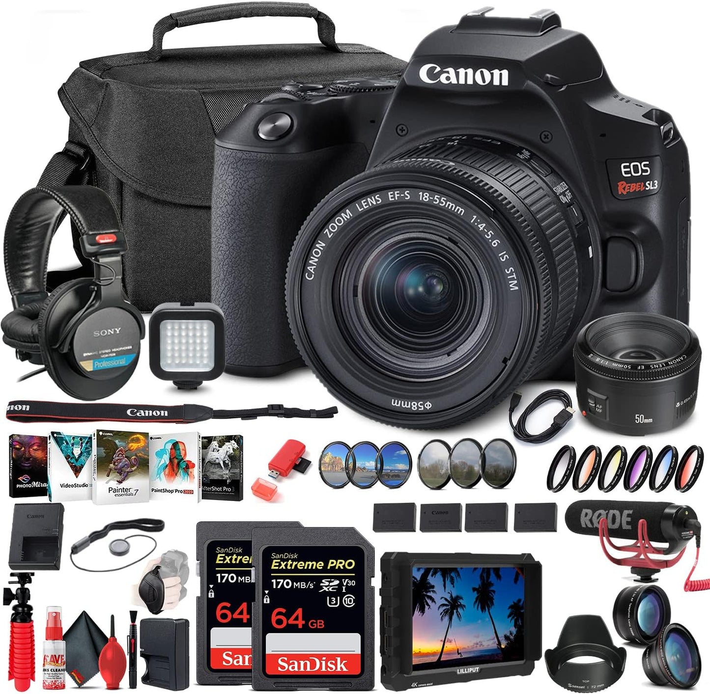 Canon 2000D DSLR Camera 18-55mm Lens Bundle Renewed