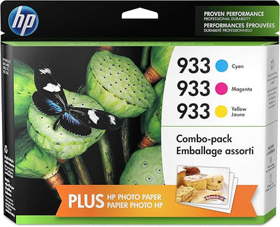HP B3B32FN 933 Cyan Magenta Yellow Ink 3-Pack