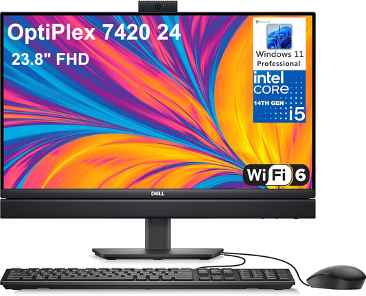 Dell 7420 OptiPlex 24" FHD All-in-One Desktop i5, 16GB RAM, 512GB SSD, Win 11 Pro