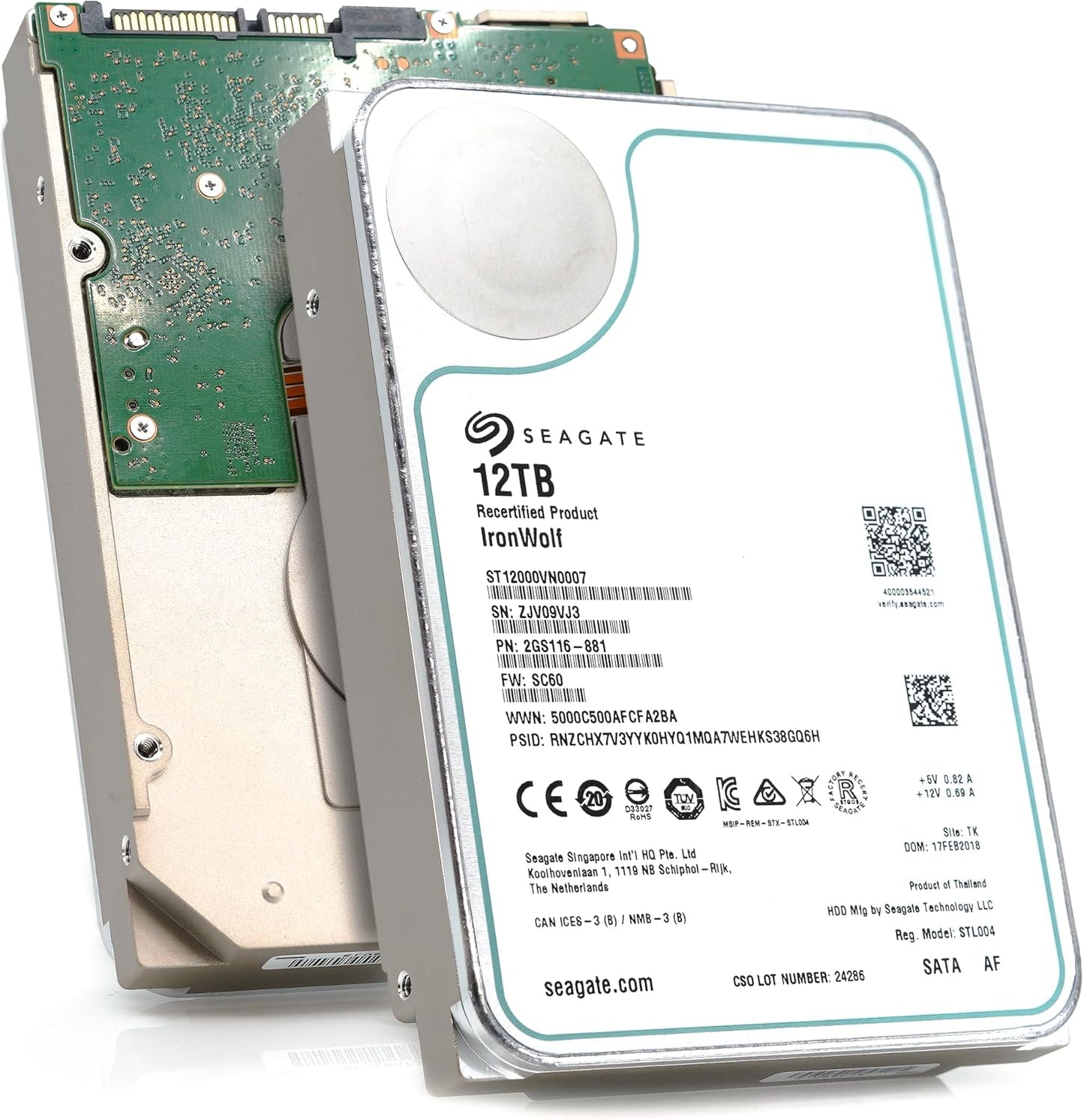 Seagate ST12000VN0007-cr IronWolf 12TB NAS SATA HDD (Renewed)