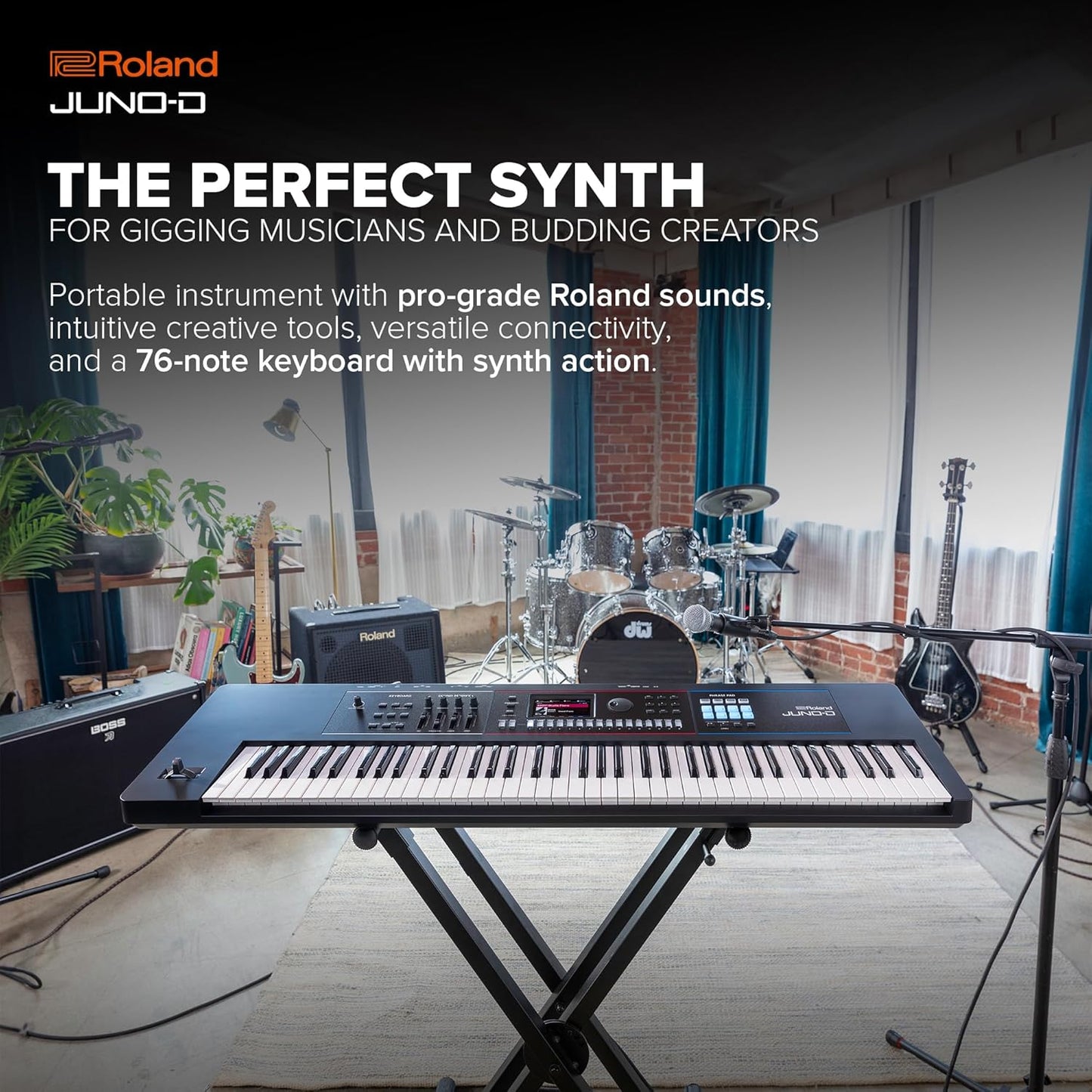 Roland JUNO-D7 76-Note Synthesizer with ZEN-Core
