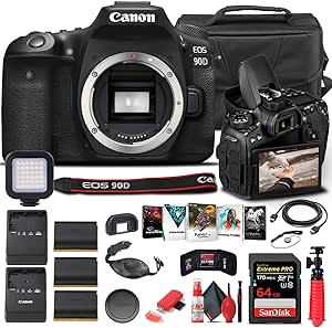 Canon 3616C002 EOS 90D DSLR (Body Only) Bundle, Renewed