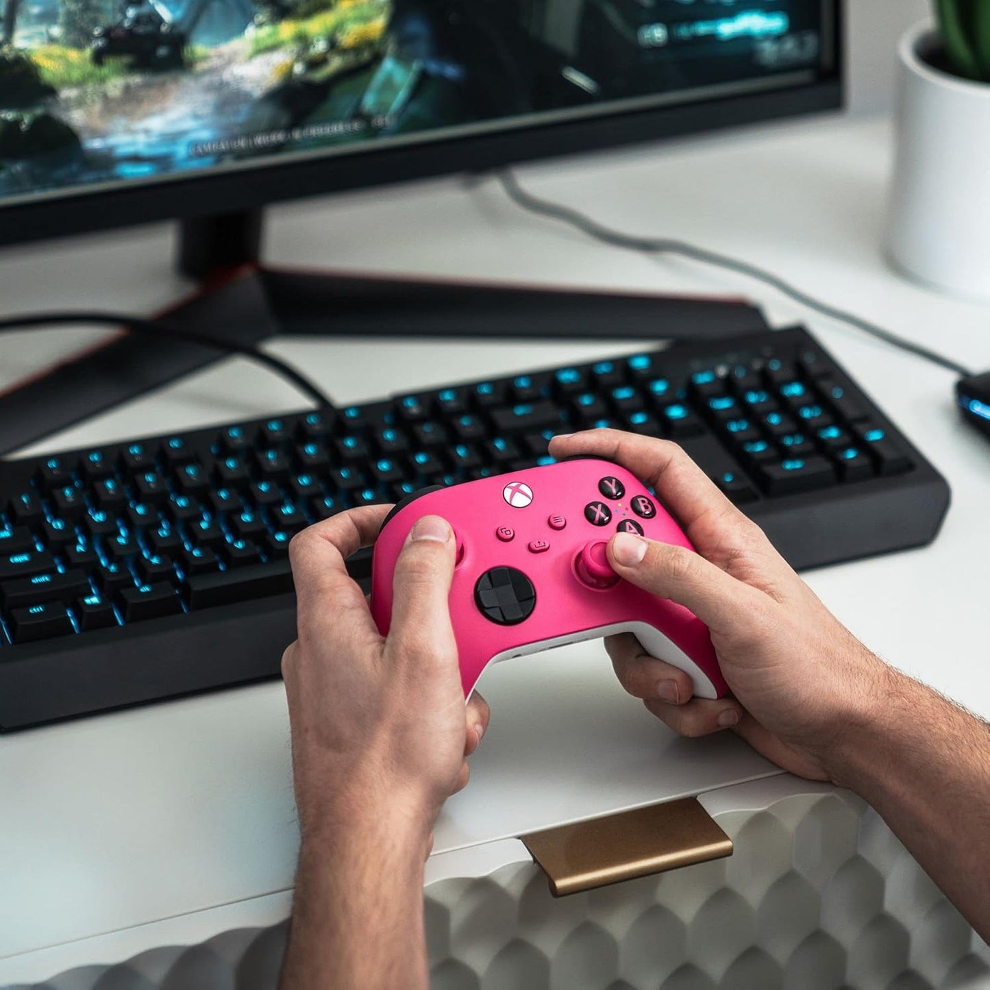 Microsoft Deep Pink Series X/S Xbox One Controller (Renewed)