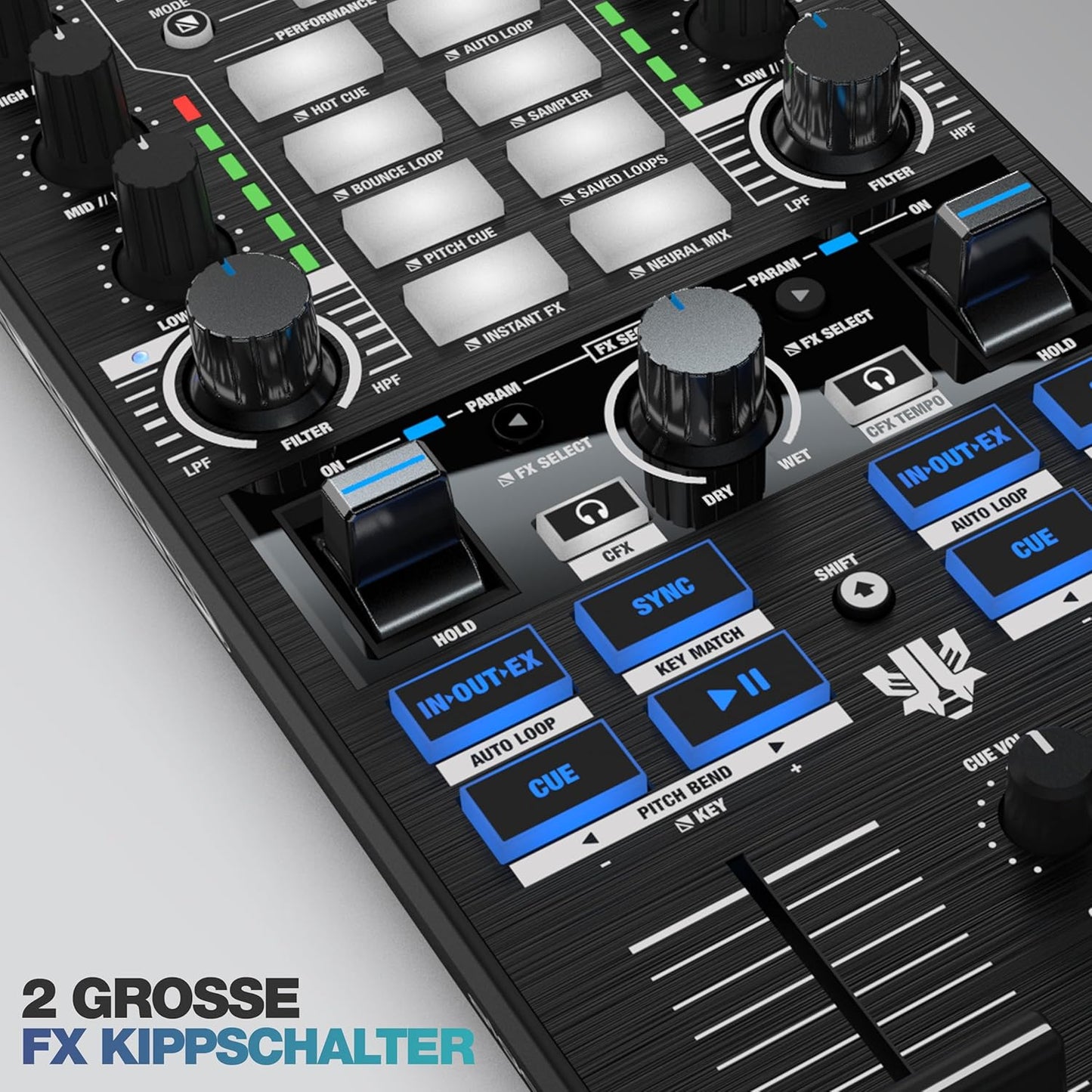 Reloop 246959 Mixtour Pro Ultra-Portable 4-Deck DJ Controller