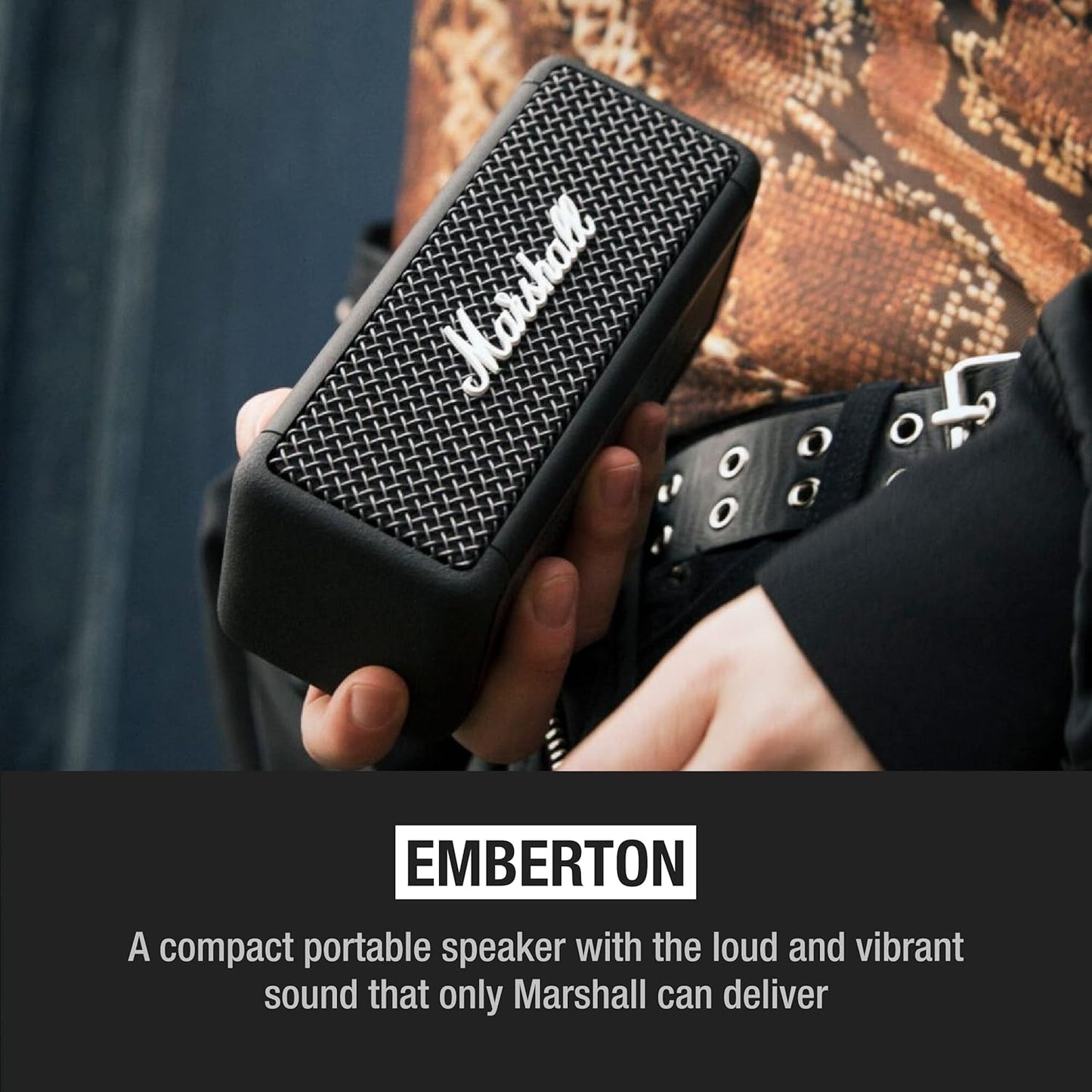 Marshall 1001908 Emberton Portable Bluetooth Speaker Black