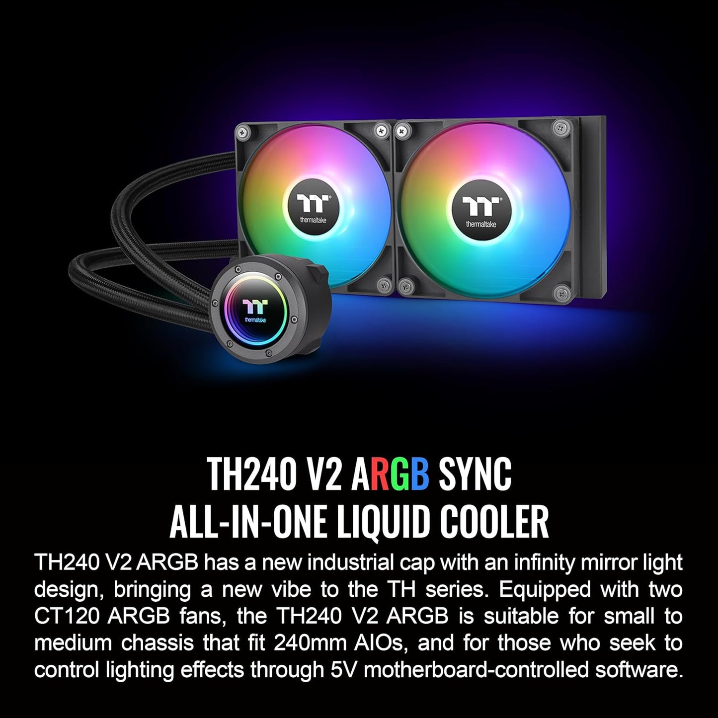 Thermaltake CL-W361-PL12SW-A TH240 ARGB V2 CPU Liquid Cooler