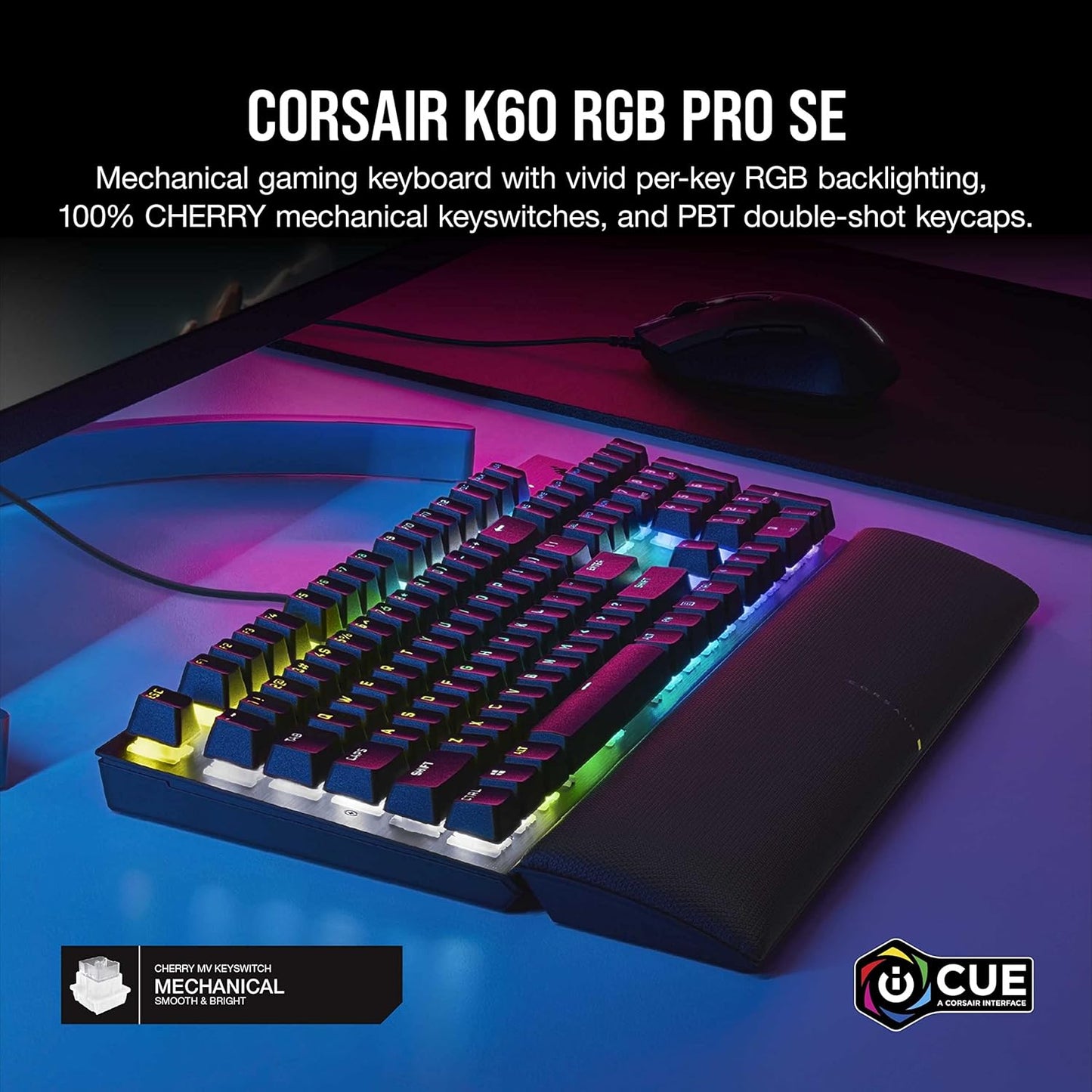 Corsair CH-910D119-NA K60 RGB Pro SE Mechanical Gaming Keyboard (Renewed)