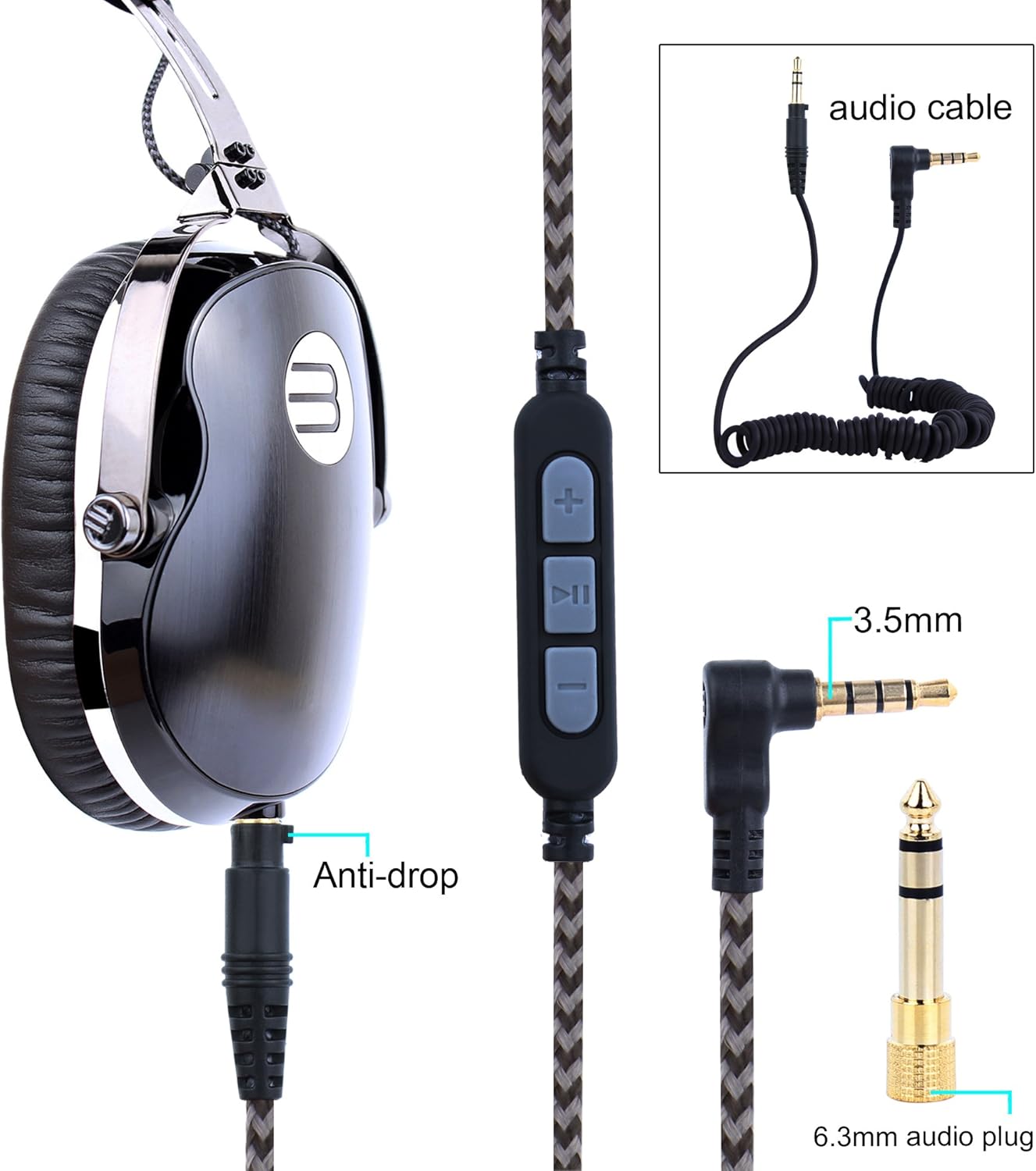 M-Audio USTEK-WL-3181 Over-Ear HiFi Stereo Headphones - Black