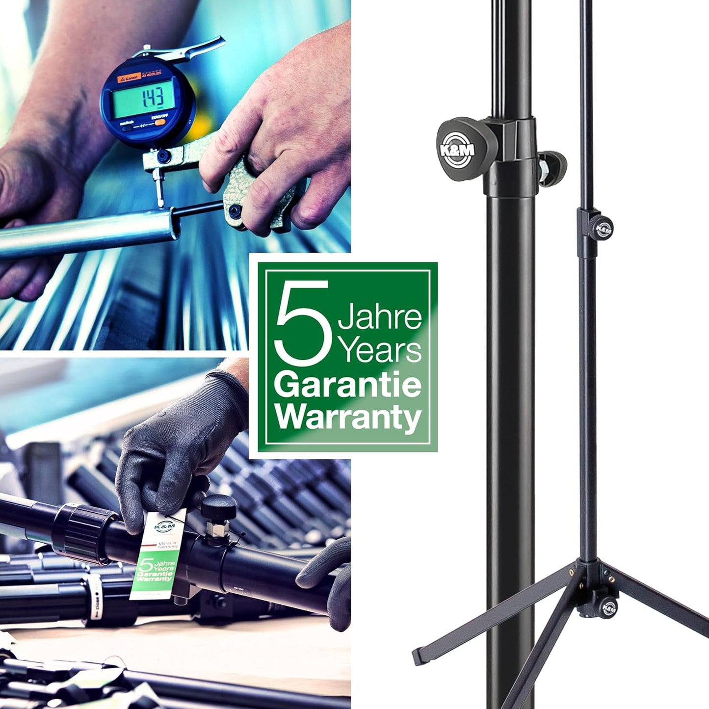 K&M 14985.000.55 Trombone Stand - Folding Leg Base - Black