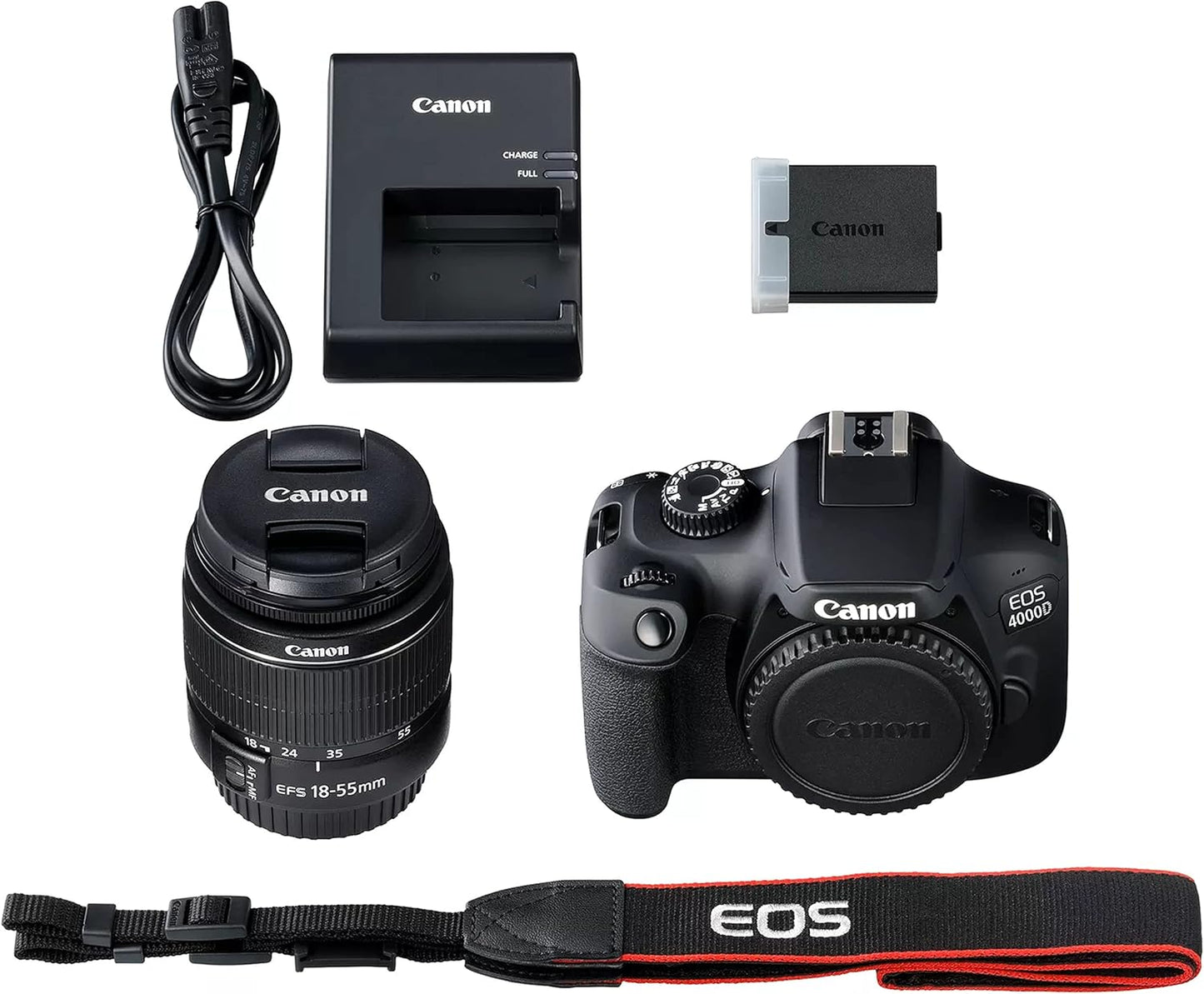 Canon EOS 4000D DSLR Camera 18-55mm Lens 64GB Bundle