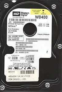 Western Digital WD400BB-22JHC0 40GB EIDE Hard Drive