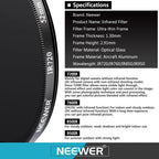 Neewer IR 52MM Infrared Filter Set IR720, IR760, IR850, IR950