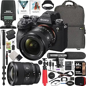 Sony E41SNILCE1BODYX8 Alpha 1 Mirrorless Camera 20mm Lens Bundle