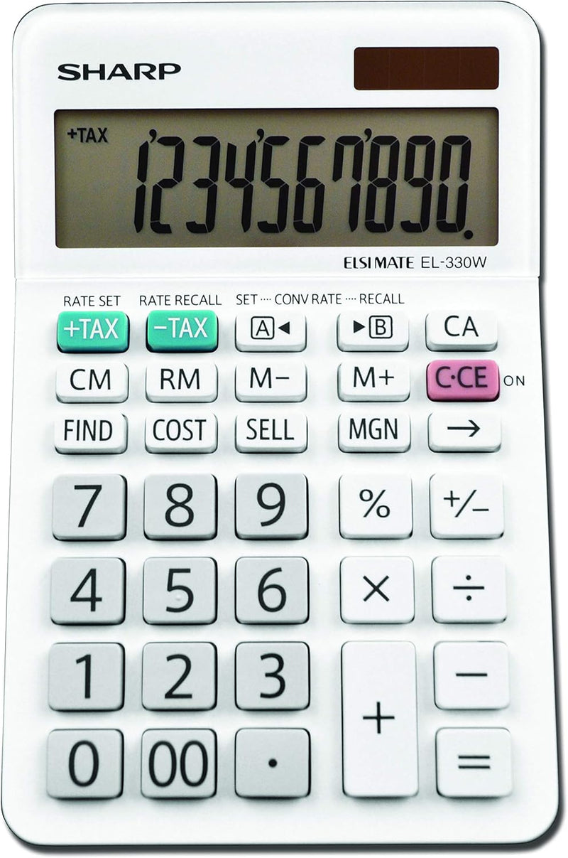 Sharp EL-330WB Basic Desktop Calculator Solar Powered — main product image