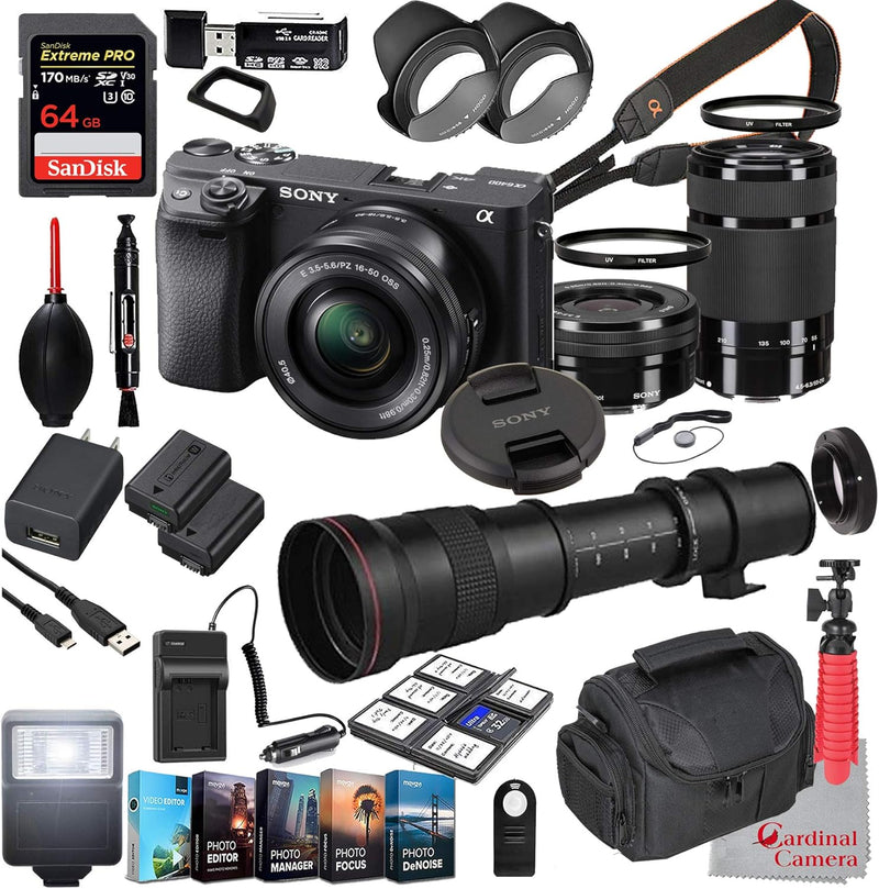 Sony ILCE-6400L/B Alpha a6400 Mirrorless Camera Lens Bundle — main product image