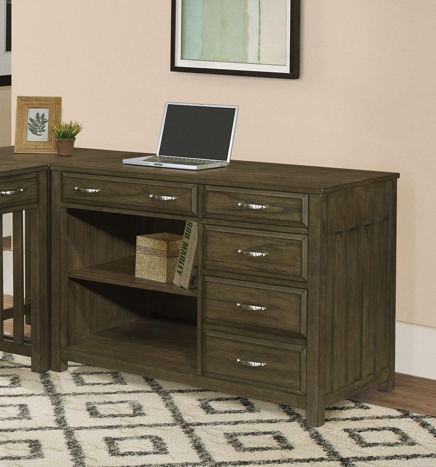 Lexicon 194840163541 Abbey 4-Drawer 44" Credenza - Brown Gray