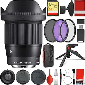 Sigma SIG402965K1 16mm f/1.4 Sony E-Mount Lens Bundle