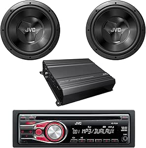 JVC KD-R330 Car CD Receiver with Subwoofer Package