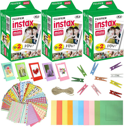 Fujifilm Instax Mini Instant Film 3-Pack with Frames & Stickers