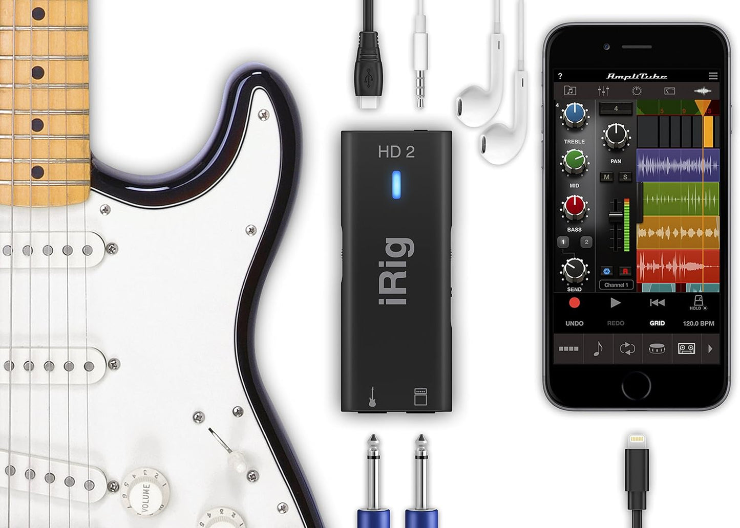 IK Multimedia iRig HD 2 Guitar Interface iOS USB-C
