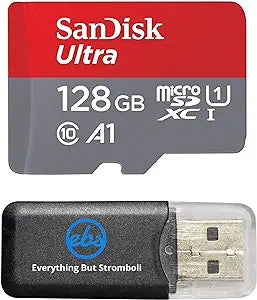 SanDisk SDSQUAR-128G Ultra 128GB MicroSD Card Bundle