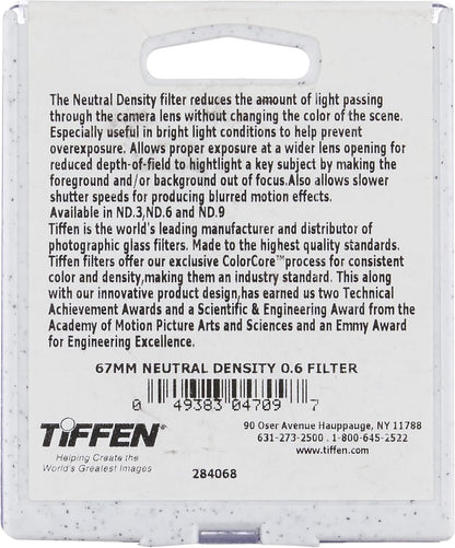 Tiffen 67ND6 67mm Neutral Density 0.6 Filter