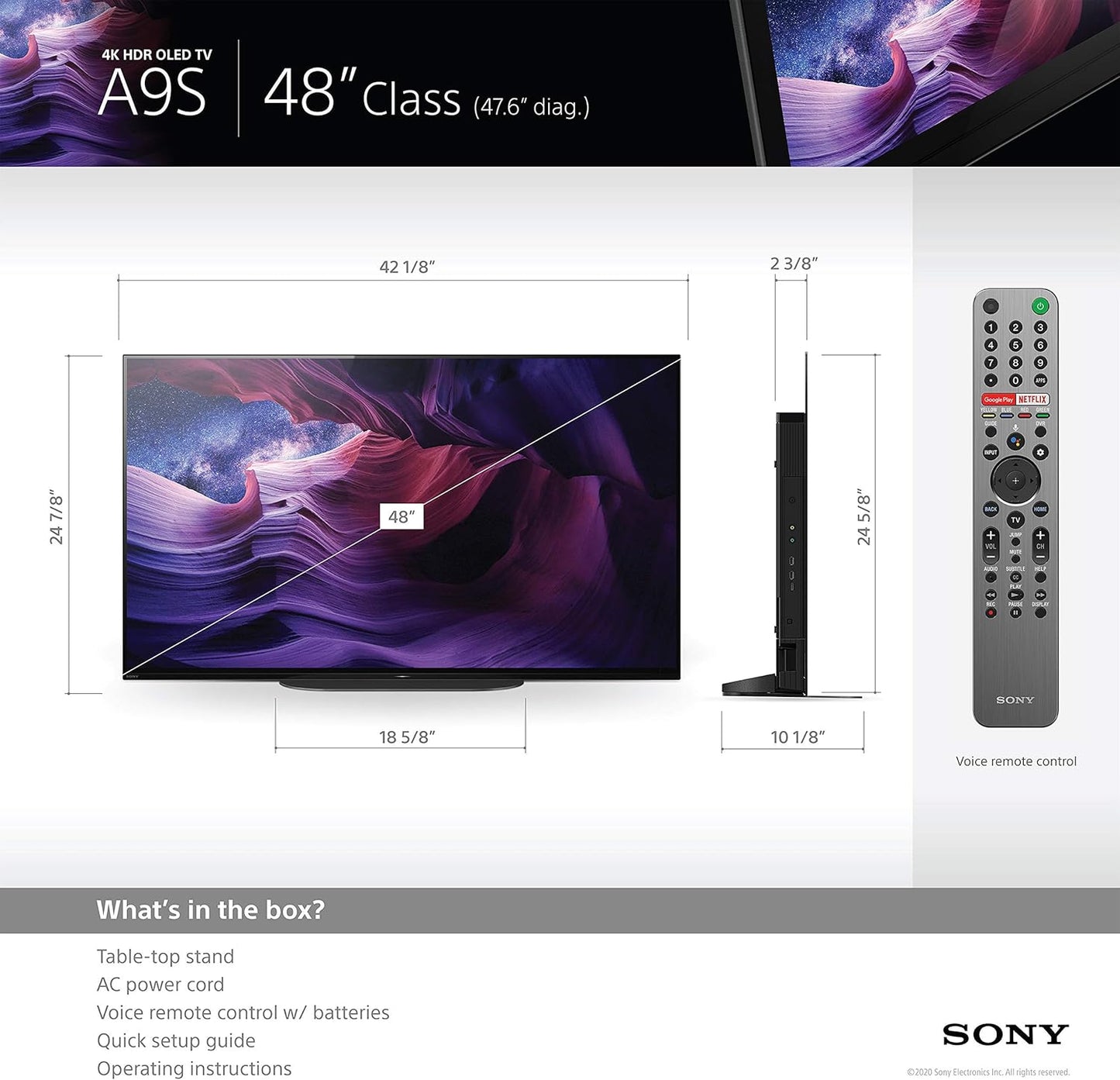 Sony XBR 48A9S 48-Inch OLED 4K Smart TV (Renewed)