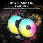Corsair CO-9050183 RS140 ARGB PWM 140mm Fan Dual Pack