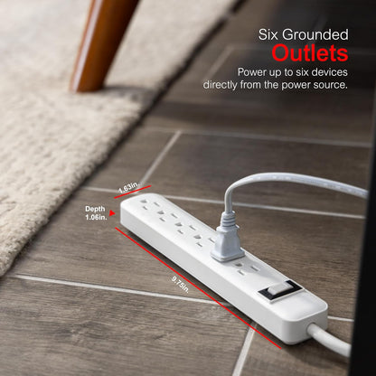 GE 14833 6-Outlet Power Strip 2-Pack
