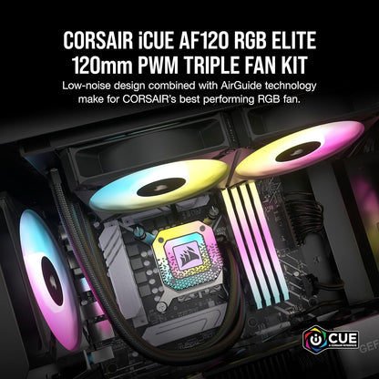 Corsair AF120 RGB Elite 120mm PWM Fan Kit (Renewed)