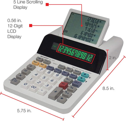 Sharp 8541735555 El-1501 Compact Cordless Paperless Printing Calculator