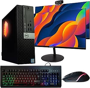 Dell LS_5040 OptiPlex Desktop PC with Dual 24" Monitors (Renewed)