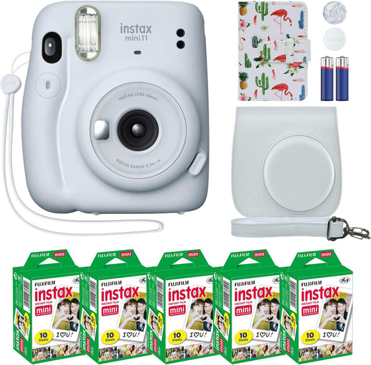 Fujifilm Instax Mini 11 Ice White Bundle 50 Films
