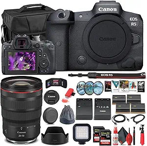 Canon 4147C002 EOS R5 Mirrorless Camera + 24-70mm Lens Bundle (Renewed)