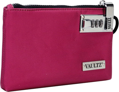 Vaultz Money Bag with Lock - 5x7 Inch - Berry