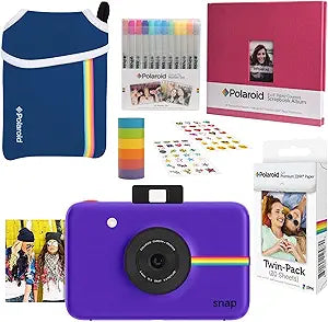 Polaroid AMZASK10SP01PR Snap Purple Camera Scrapbook Bundle