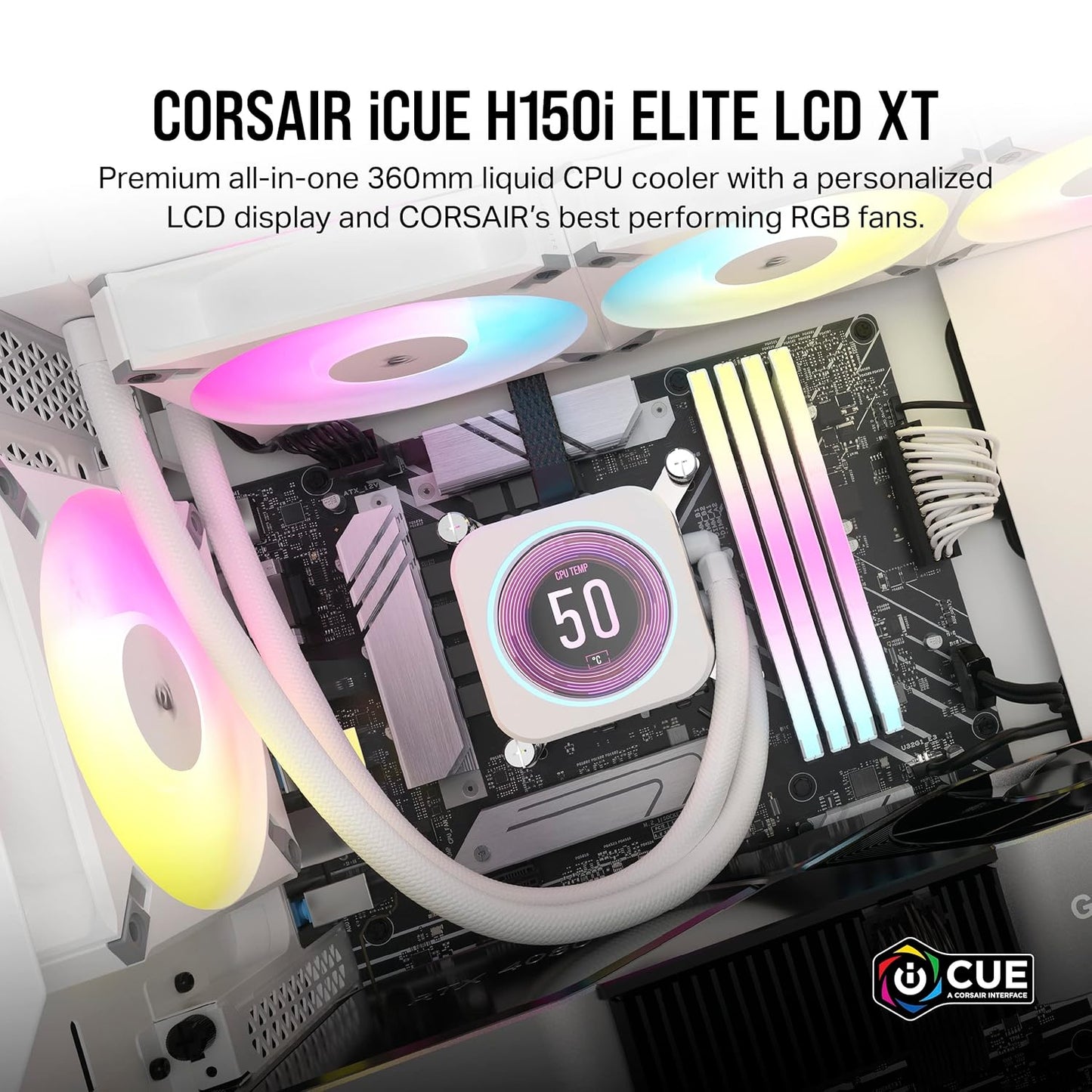Corsair CW-9060077-WW iCUE H150i Elite LCD XT CPU Cooler