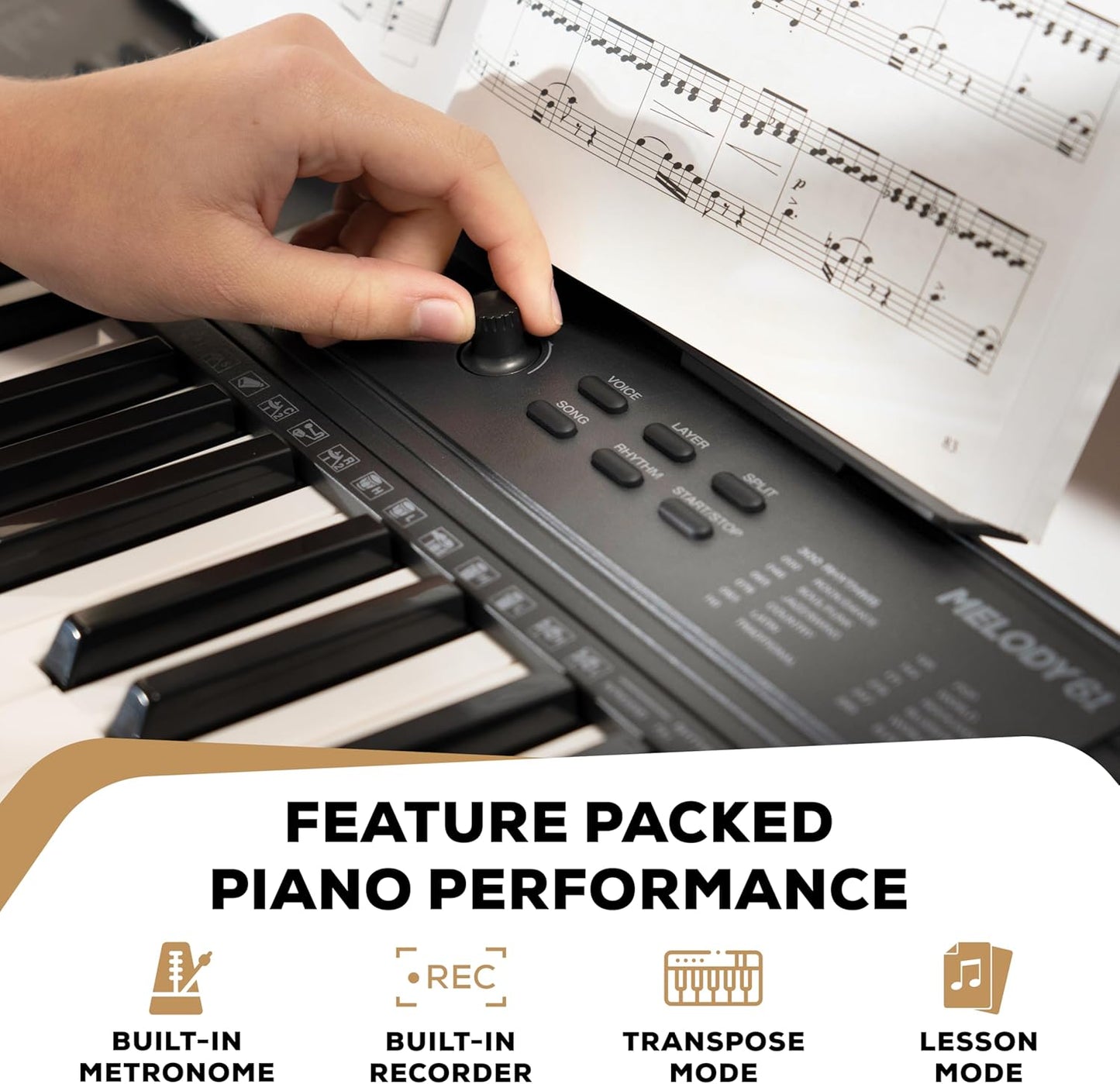 Alesis MELODY61 MK4 KO 61-Key Keyboard Piano for Beginners