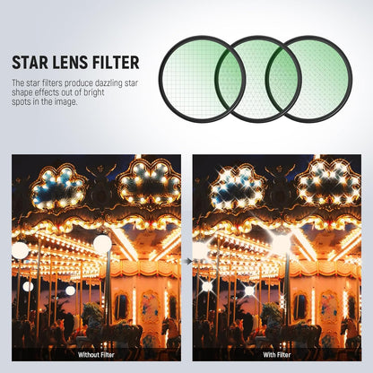 Neewer 3PCS 49mm Star Filters Camera Lens Kit