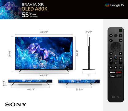 Sony CRT2SNXR55A80K 55" 4K OLED Google TV (Renewed)