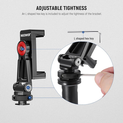 Neewer PA001 Metal Phone Tripod Mount with Cold Shoe