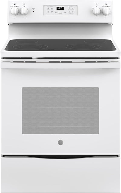 GE JB645DKWW 30" FS SC Radiant Electric Range - White