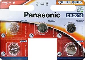 Panasonic CR2016 Lithium Coin Battery 5-Pack