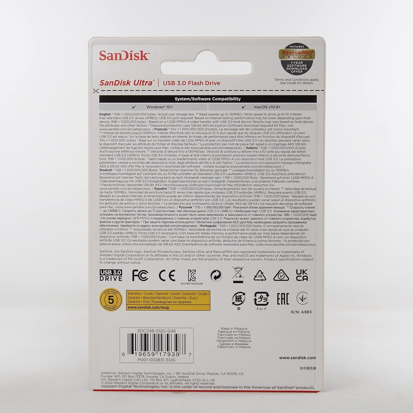 SanDisk SDCZ48-128G-U46 128GB Ultra USB 3.0 Flash Drive