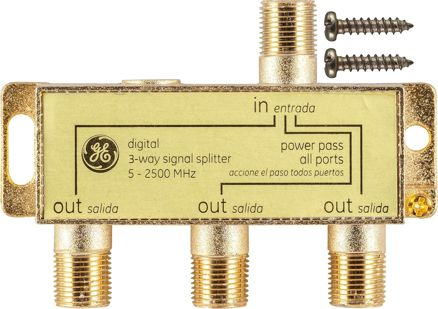 GE A2OD-485 3-Way Coaxial Cable Splitter 2-Pack