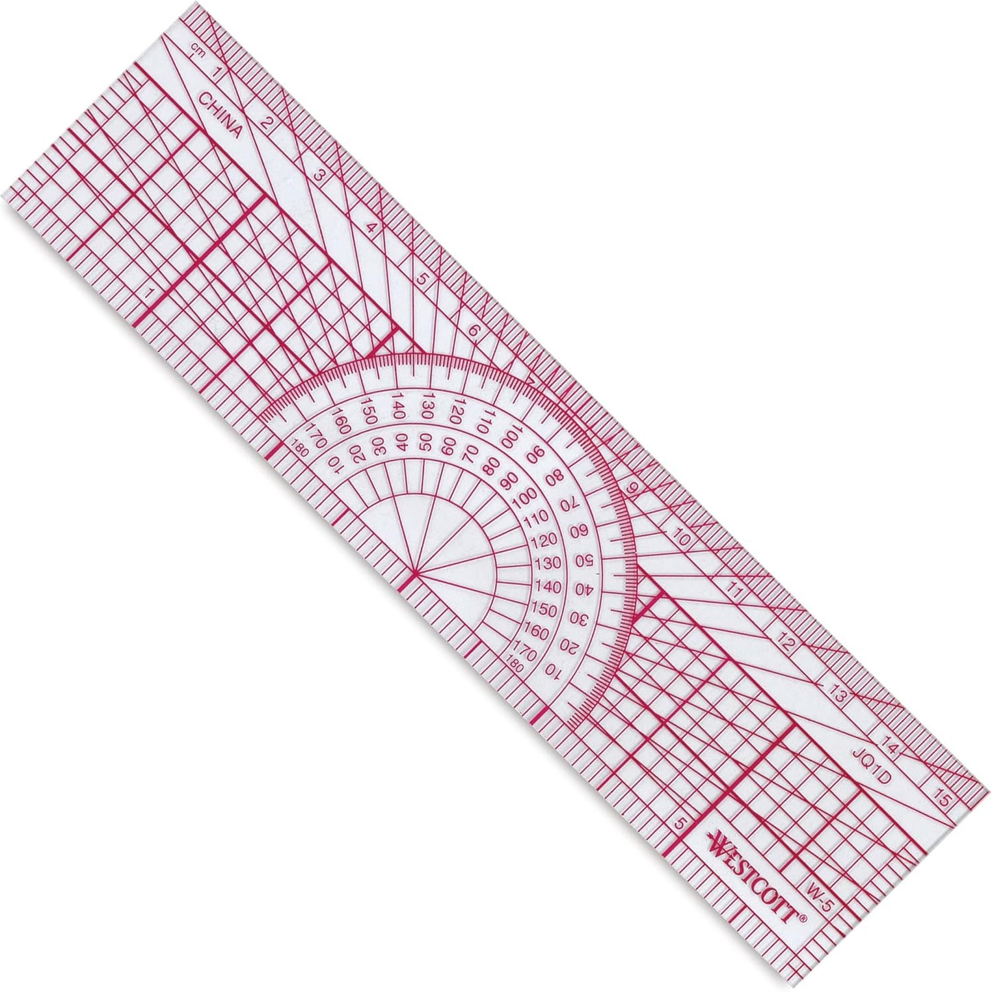Westcott W-5 Protractor Ruler 6" Transparent