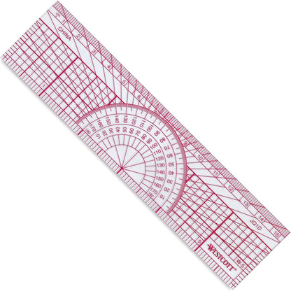 Westcott W-5 Protractor Ruler 6" Transparent