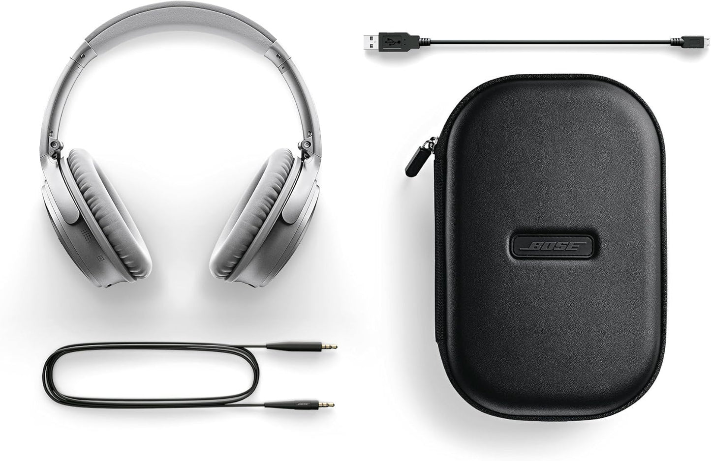 Bose Quietcomfort 35 I Silver Wireless Noise Cancelling Renewed Headphones