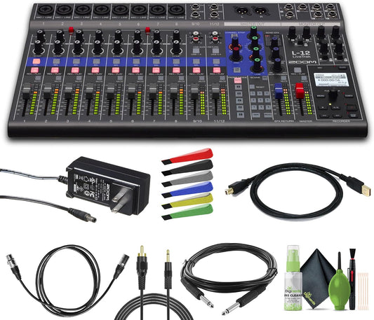 Zoom LiveTrak L-12 Digital Mixer Recorder - Multitrack Streaming